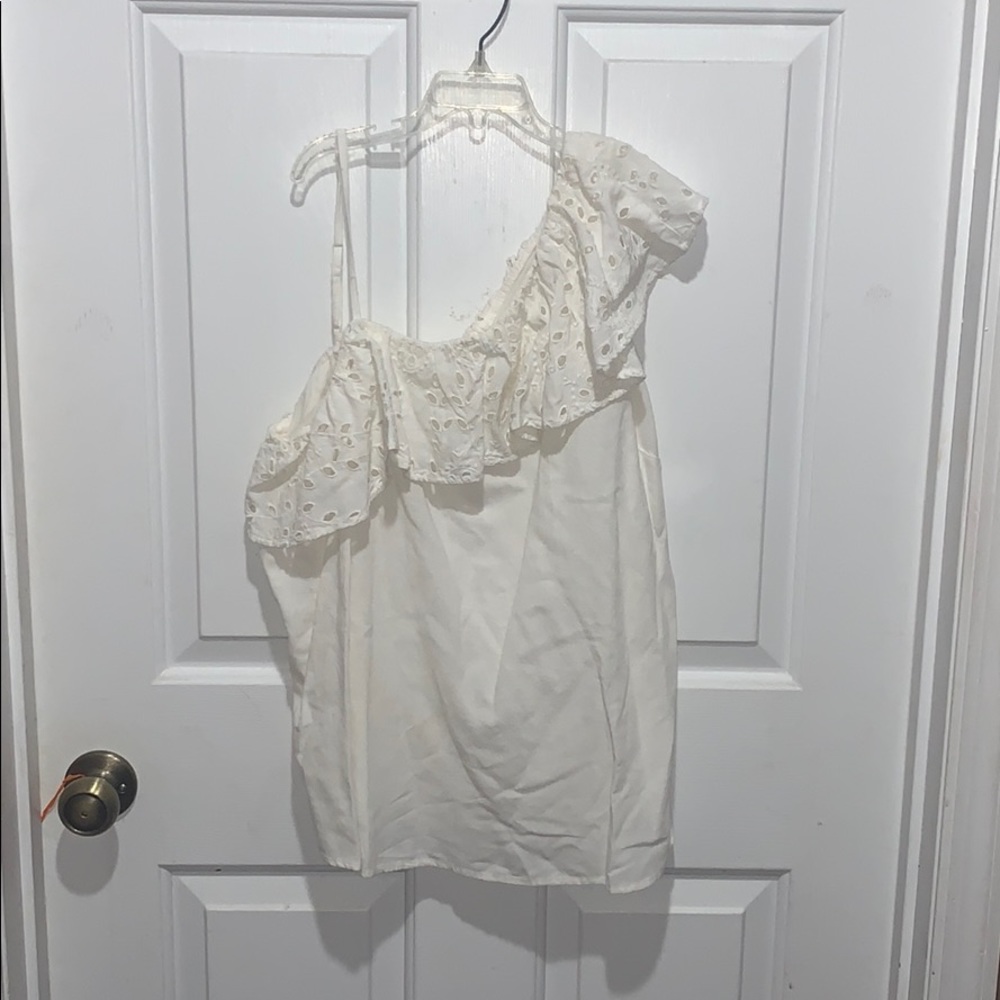 Old navy cream one shoulder blouse